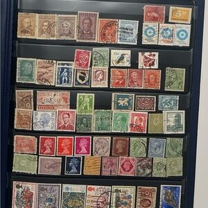 1900s Vintage International Postage Stamp Collection Sheet